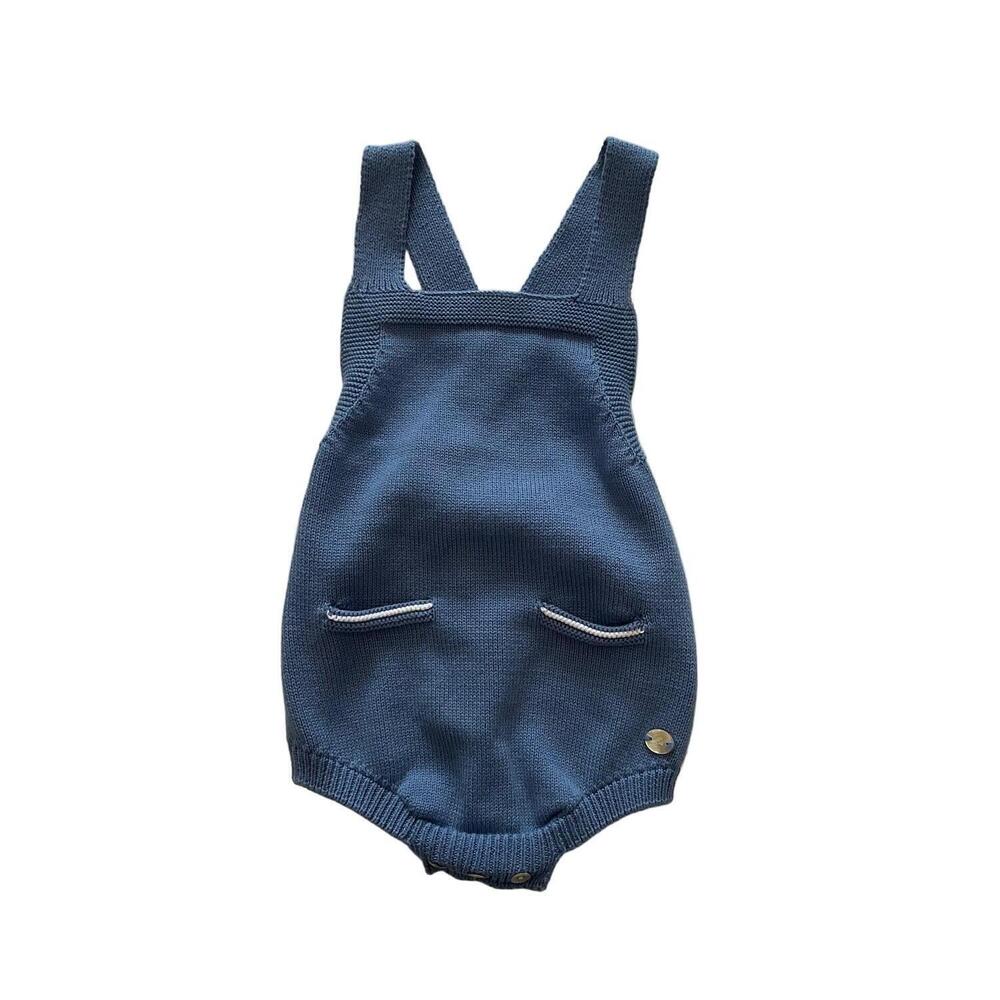NEW MARTIN ARANDA baby knit overall in navy blue
